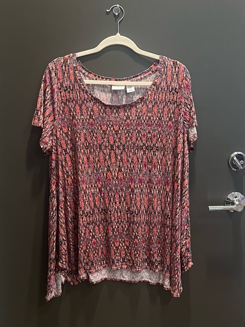 Rachel Zoe Abstract Print Flowy Tunic Top Size 2X